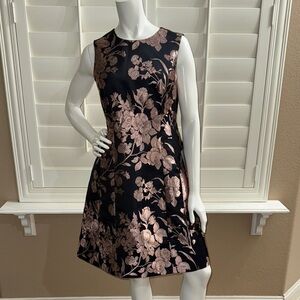 Eliza J Metallic Jacquard Fit & Flare Dress